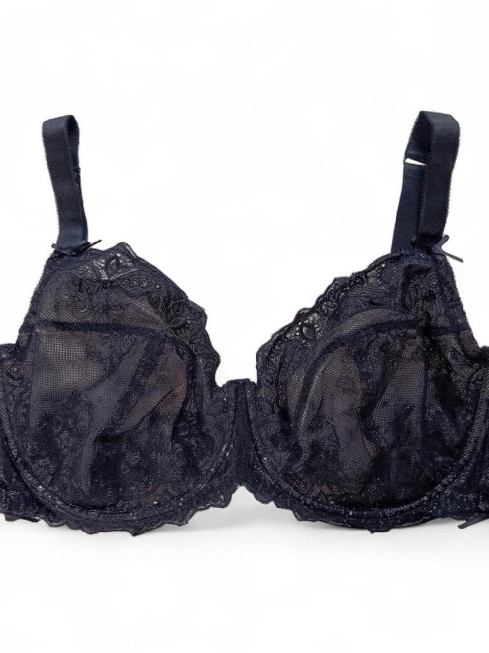 Adore Me Black Lace Underwire Bra 46DD Plus Size Lingerie